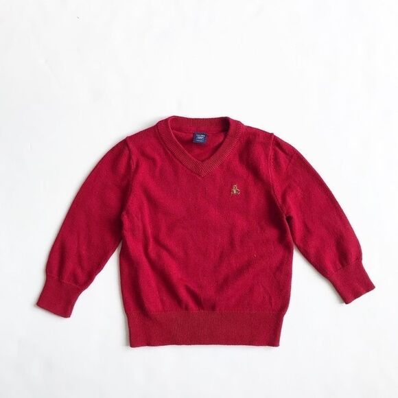 BABygap red light knit v-back sweater EUC 18-24m - Picture 1 of 4